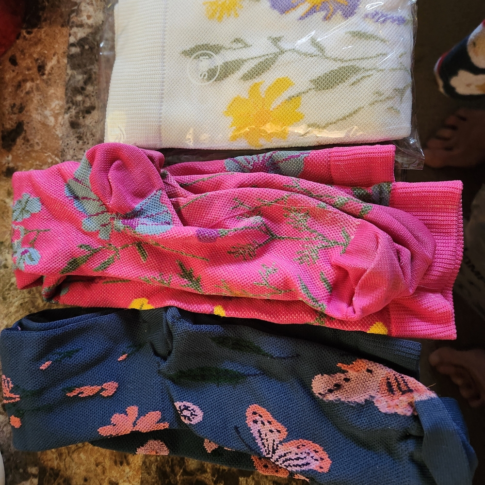 Floral Women's Socks Set - Pink and Blue